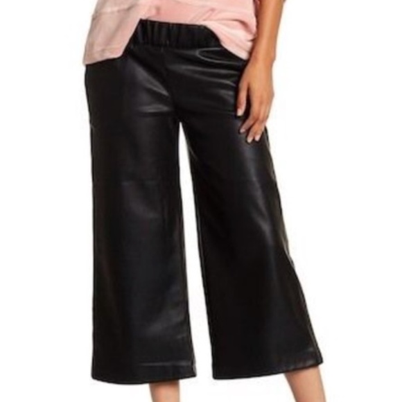 NWT Nordstrom Leather Capri Wide Leg Pocket Pants - Picture 6 of 6